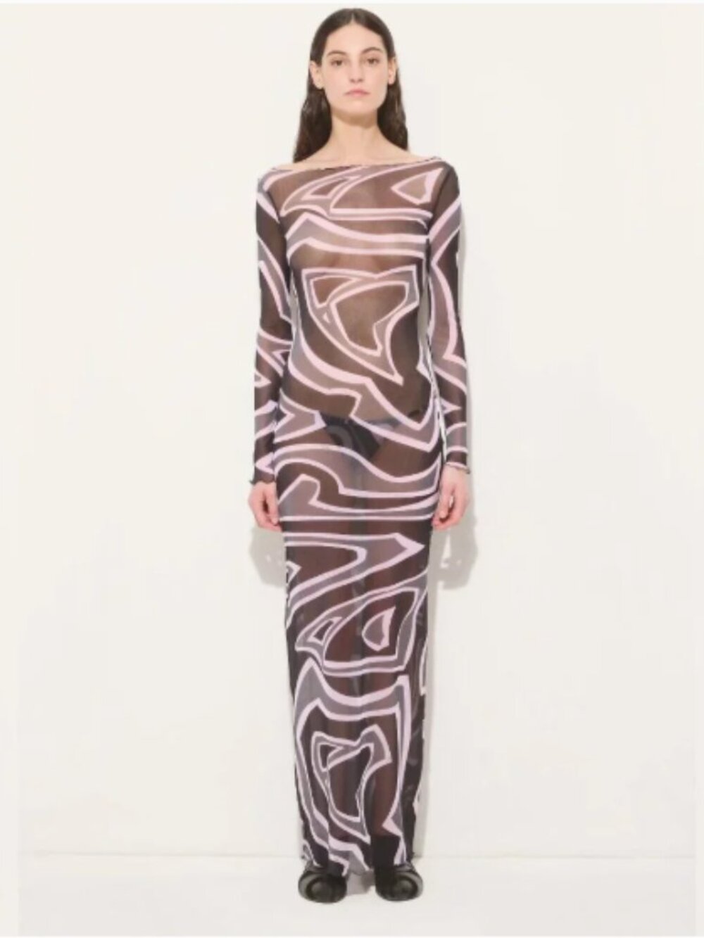 Pucci Abstract-print Maxi Dress in Tulle